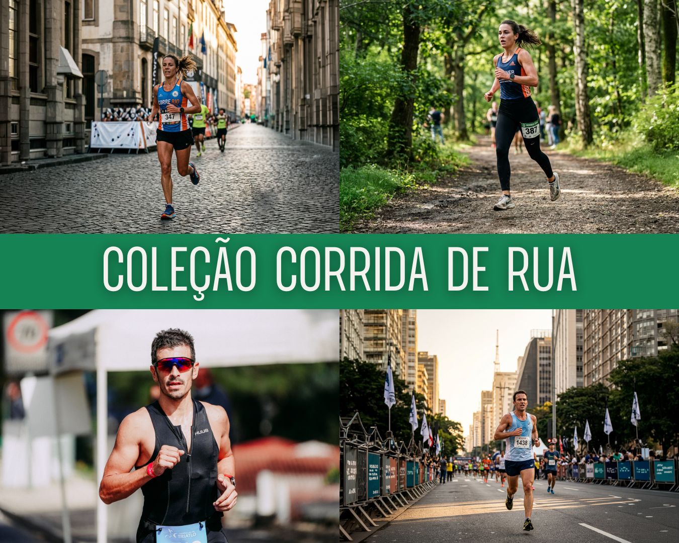 Capa Corrida de Rua — coleção com corredores em provas de rua