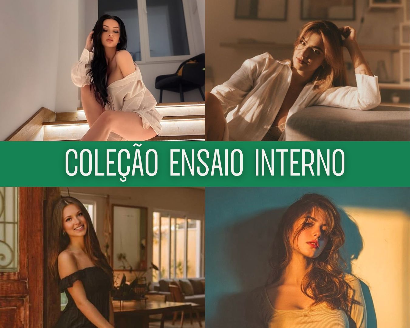 Capa Ensaio Interno — coleção com retratos em ambientes internos