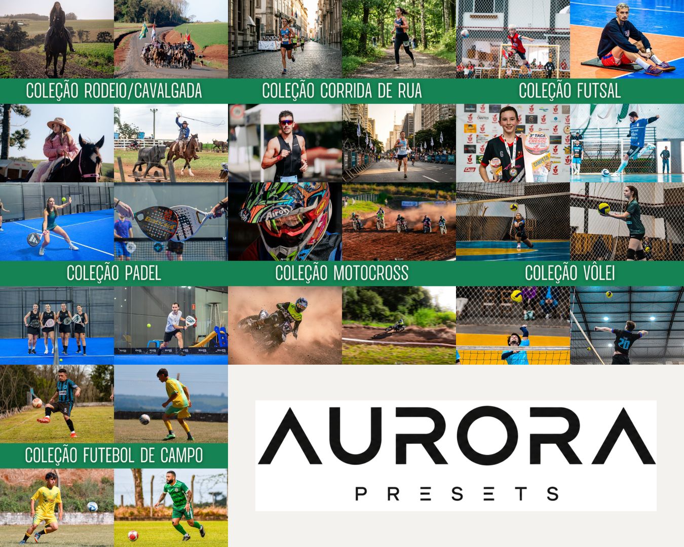 Capa Pack Completo Esportes — coleções de futebol, futsal, vôlei, corrida, padel, motocross e rodeio